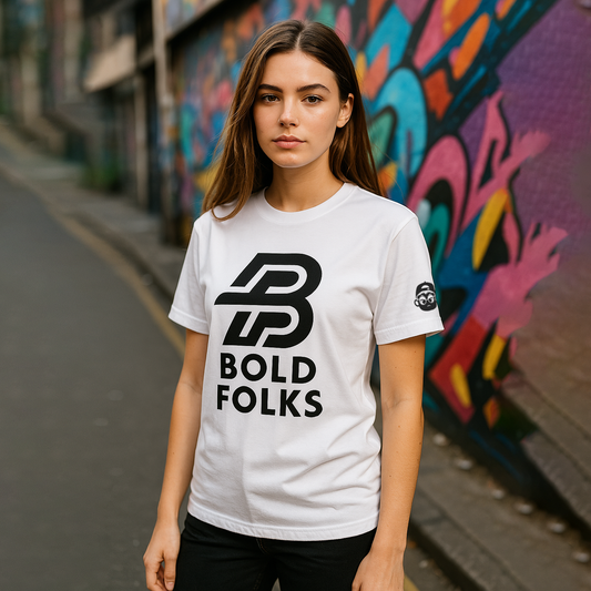 Bold Folks Signature Series Tee — Classic White | Not Just a Tee. It's A Statement.